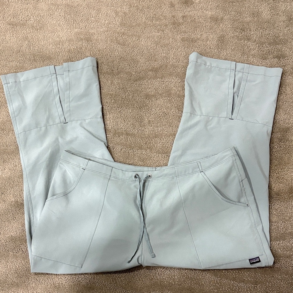 Patagonia women’s flared grey cropped pants size 12